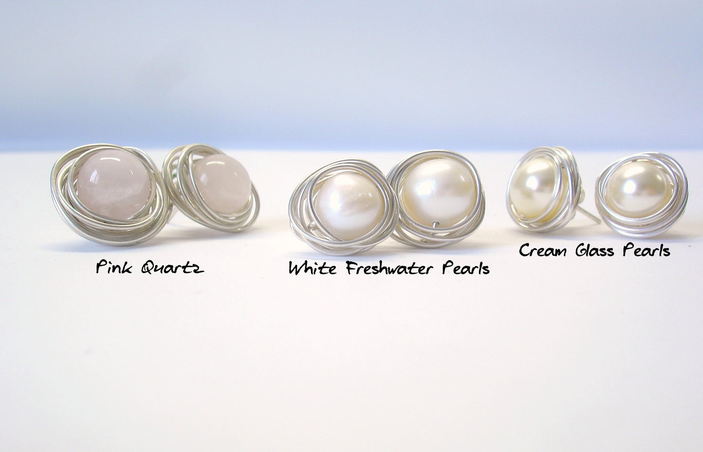 Bridesmaid gift. Silver earrings. Stud earrings. Gift for her. Rose quartz earrings. Bridesmaid earrings. Pink earrings