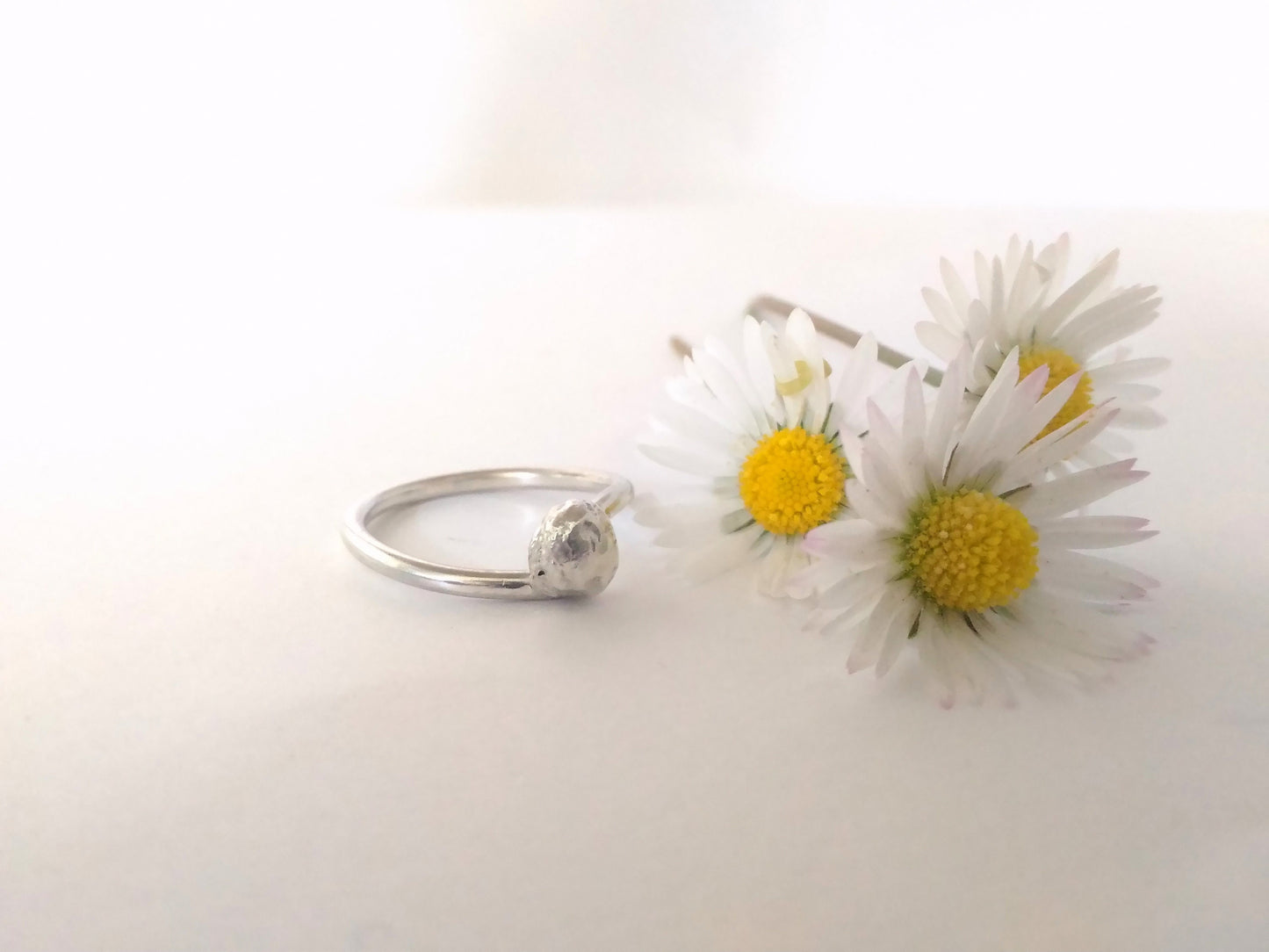 Alternative engagement ring. Unconventional simple promise ring for her. Sterling silver contemporary jewelry