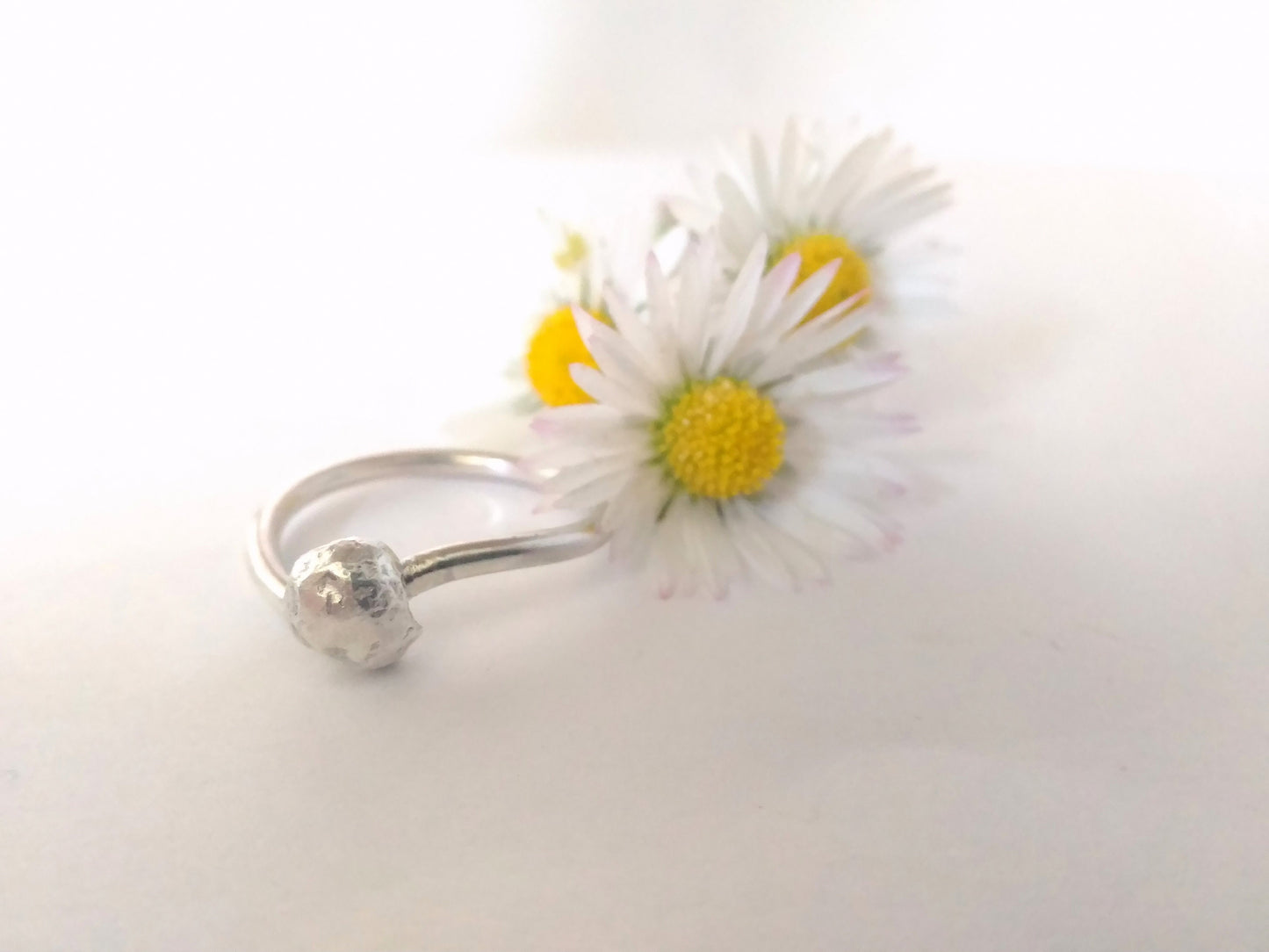 Alternative engagement ring. Unconventional simple promise ring for her. Sterling silver contemporary jewelry