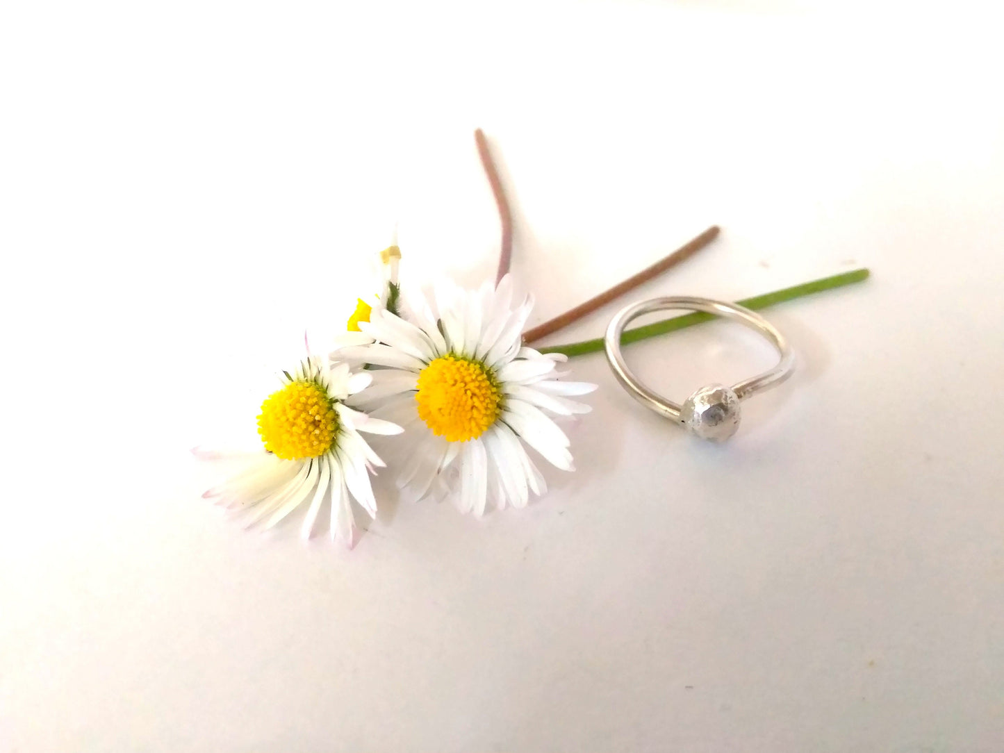 Alternative engagement ring. Unconventional simple promise ring for her. Sterling silver contemporary jewelry