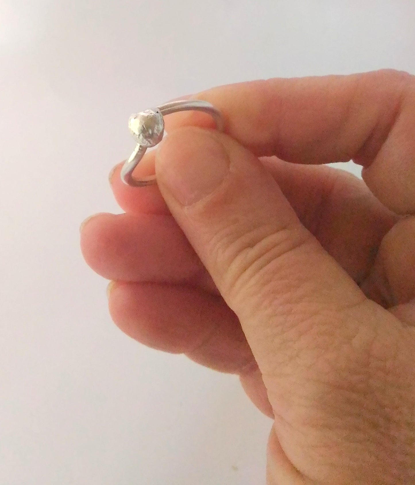 Alternative engagement ring. Unconventional simple promise ring for her. Sterling silver contemporary jewelry