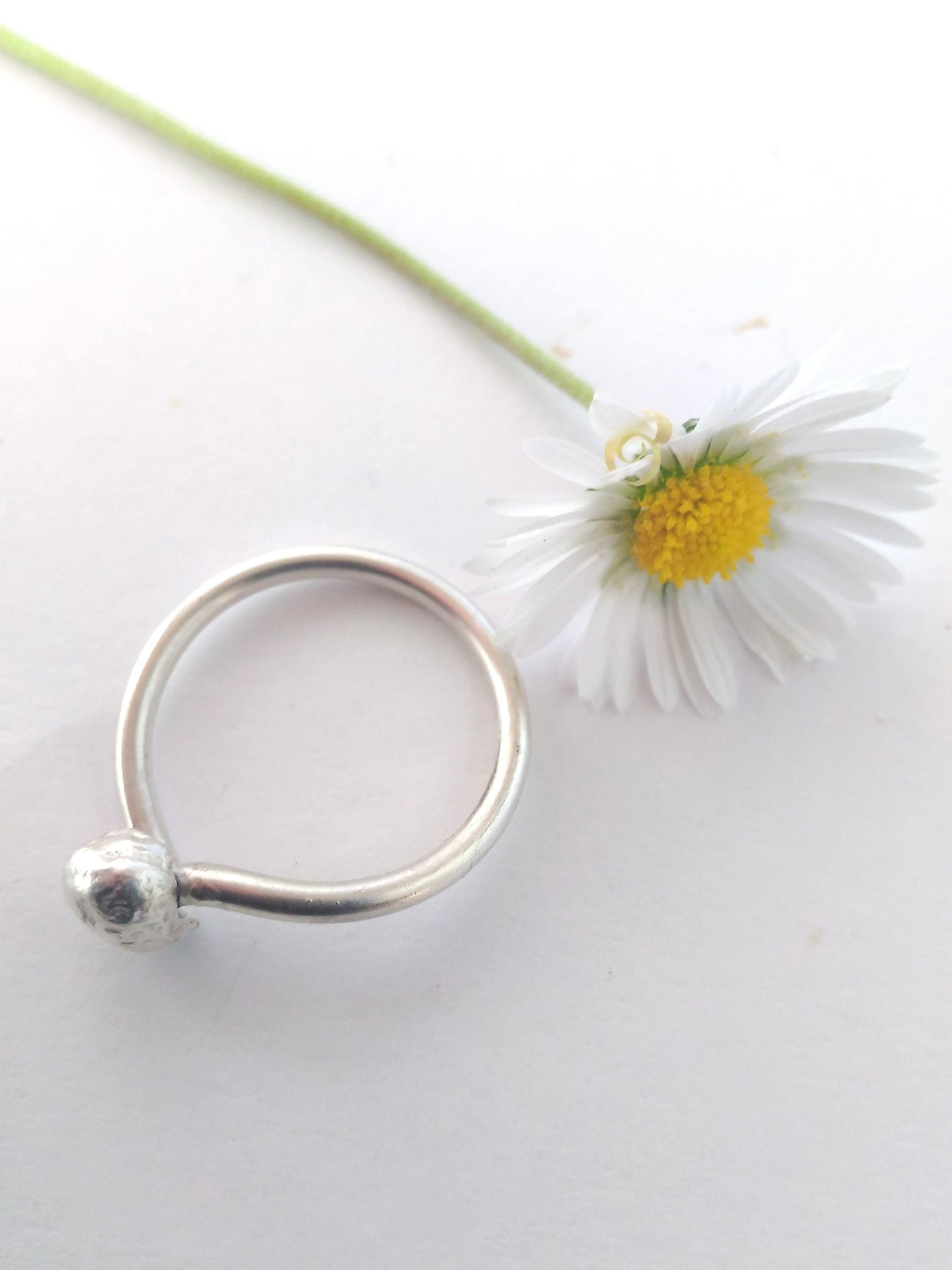 Alternative engagement ring. Unconventional simple promise ring for her. Sterling silver contemporary jewelry