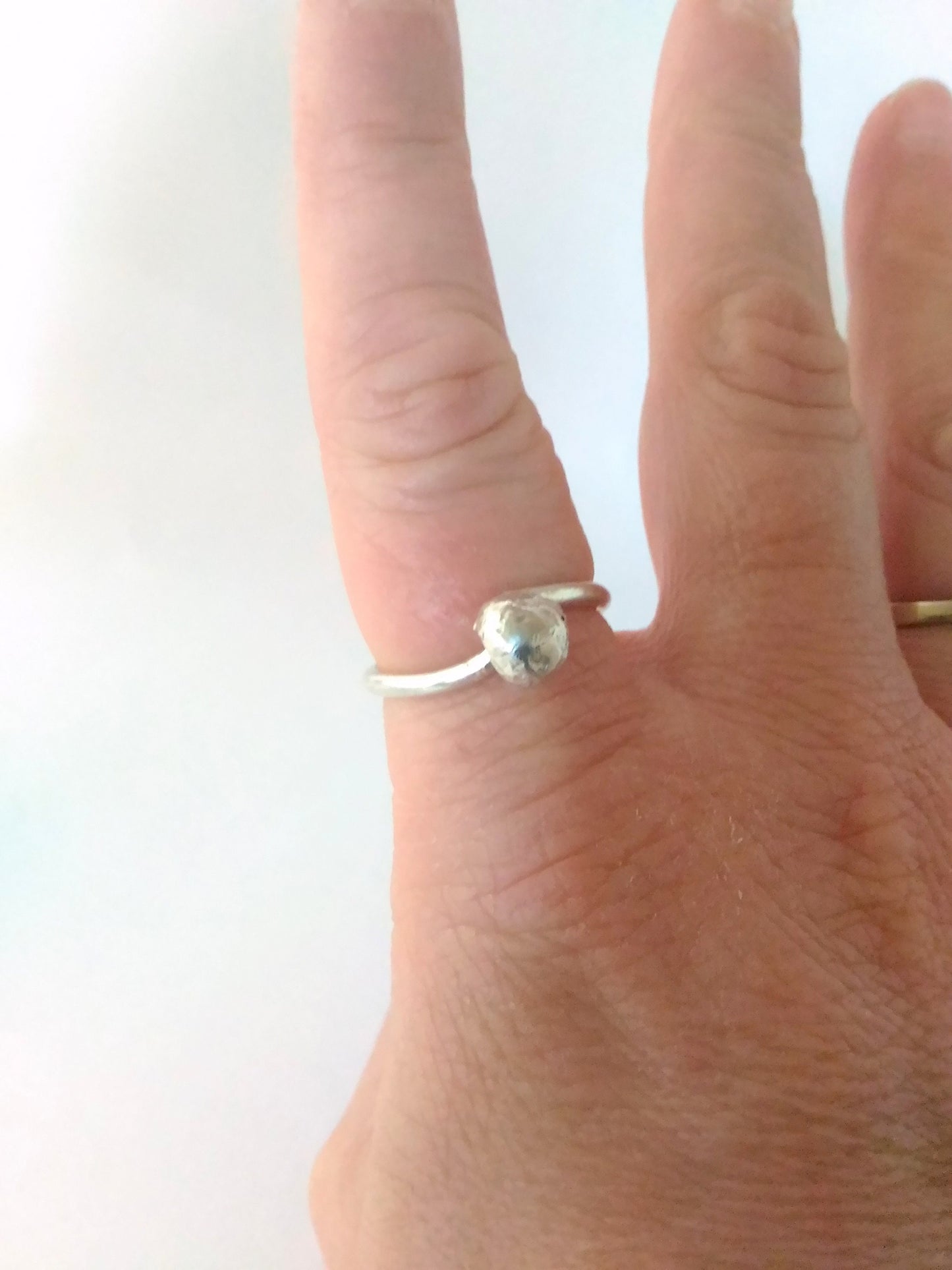 Alternative engagement ring. Unconventional simple promise ring for her. Sterling silver contemporary jewelry