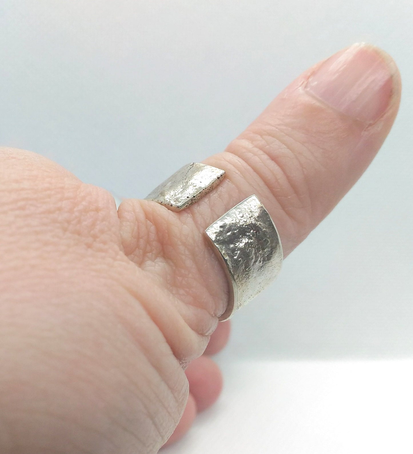 Alternative engagement ring. Reticulated silver ring. Unusual wedding ring. Contemporary jewelry. Silver jewelry. Statement ring