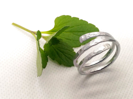 Wrap aluminum ring. Thumb rings for women. Contemporary aluminium jewelry. Gift for her