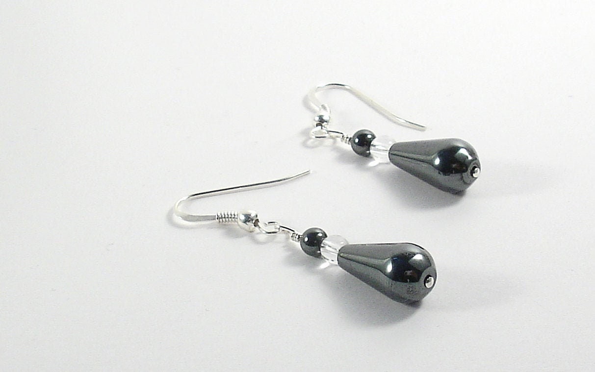 Bridesmaid gift from bride. Sterling silver wedding earrings. Dangle bridal earrings.