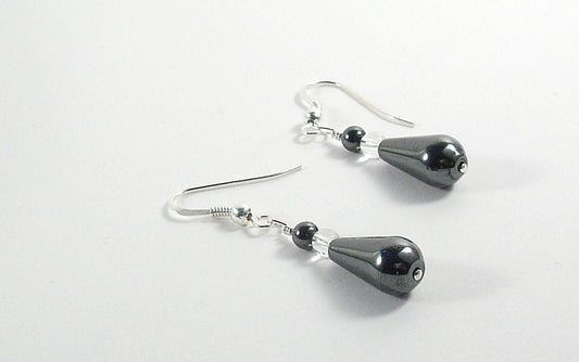 Bridesmaid gift from bride. Sterling silver wedding earrings. Dangle bridal earrings.