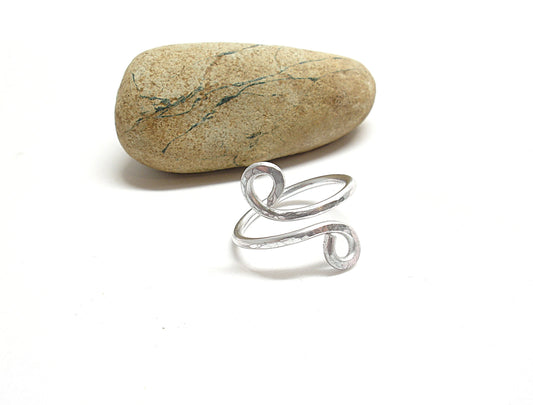 Aluminum thumb rings for women, Hammered simple ring for her, Aluminium contemporary jewelry