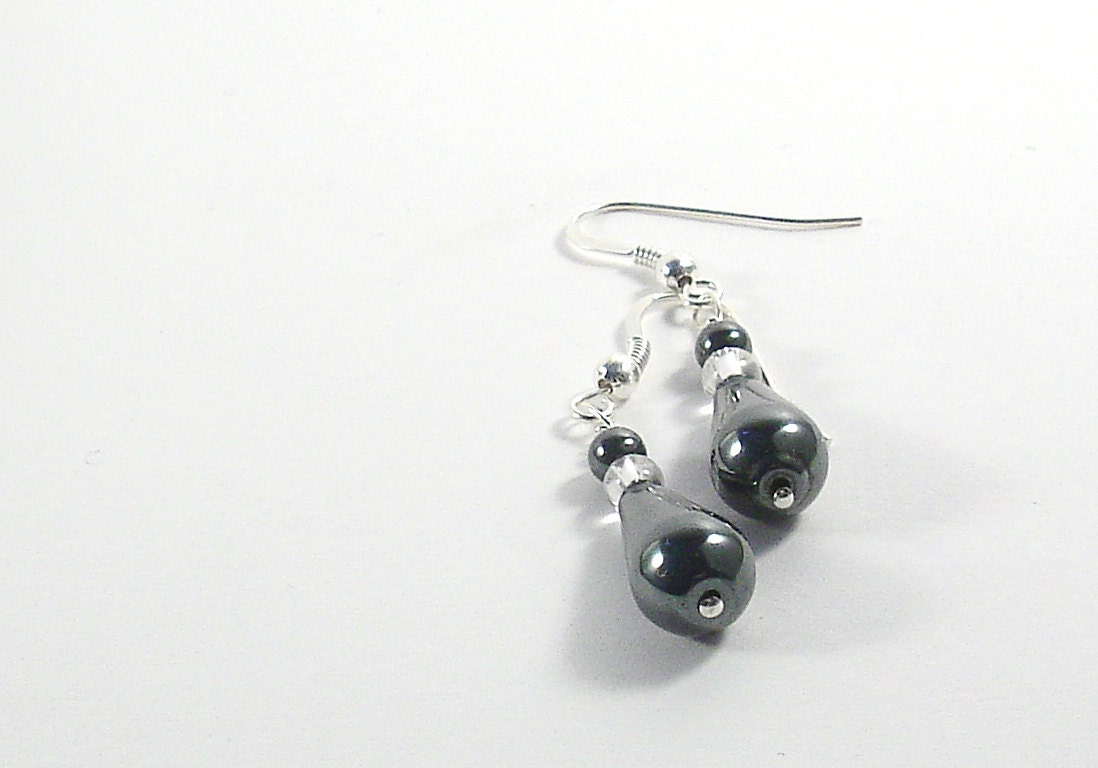 Bridesmaid gift from bride. Sterling silver wedding earrings. Dangle bridal earrings.