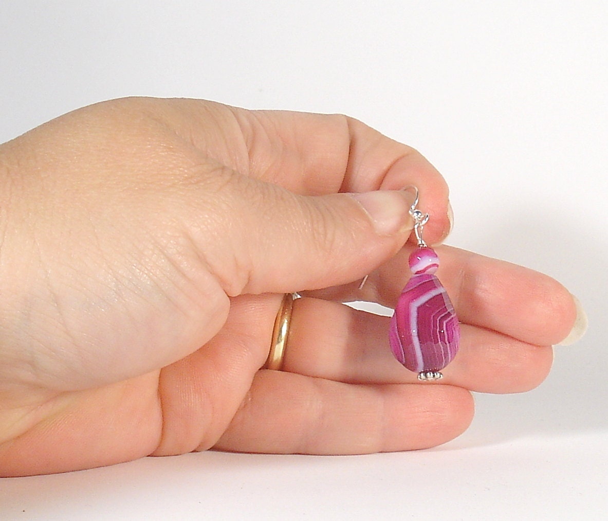 Agate earrings. Silver earrings with agate. Boho earrings. Purple dangle earrings. Stone earrings. Gift for her